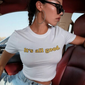 Minimalist Slim Crop Letter Print T-shirt