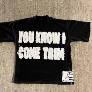 Street Pullover Letter Patch Loose Crew T-shirt